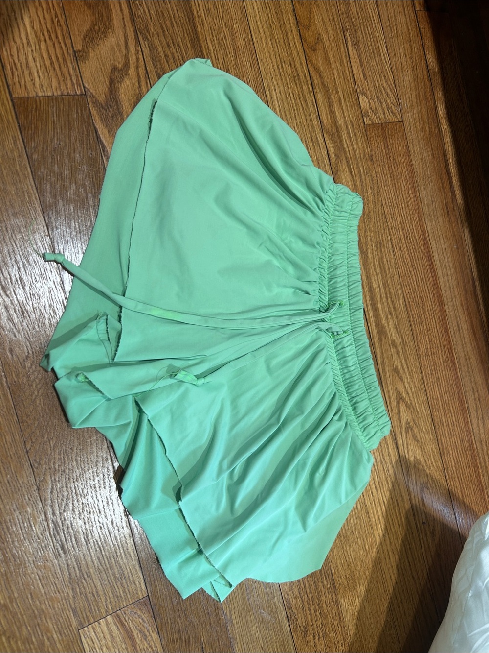 Kids Mint Green Elastic Waist Shorts with Drawstring